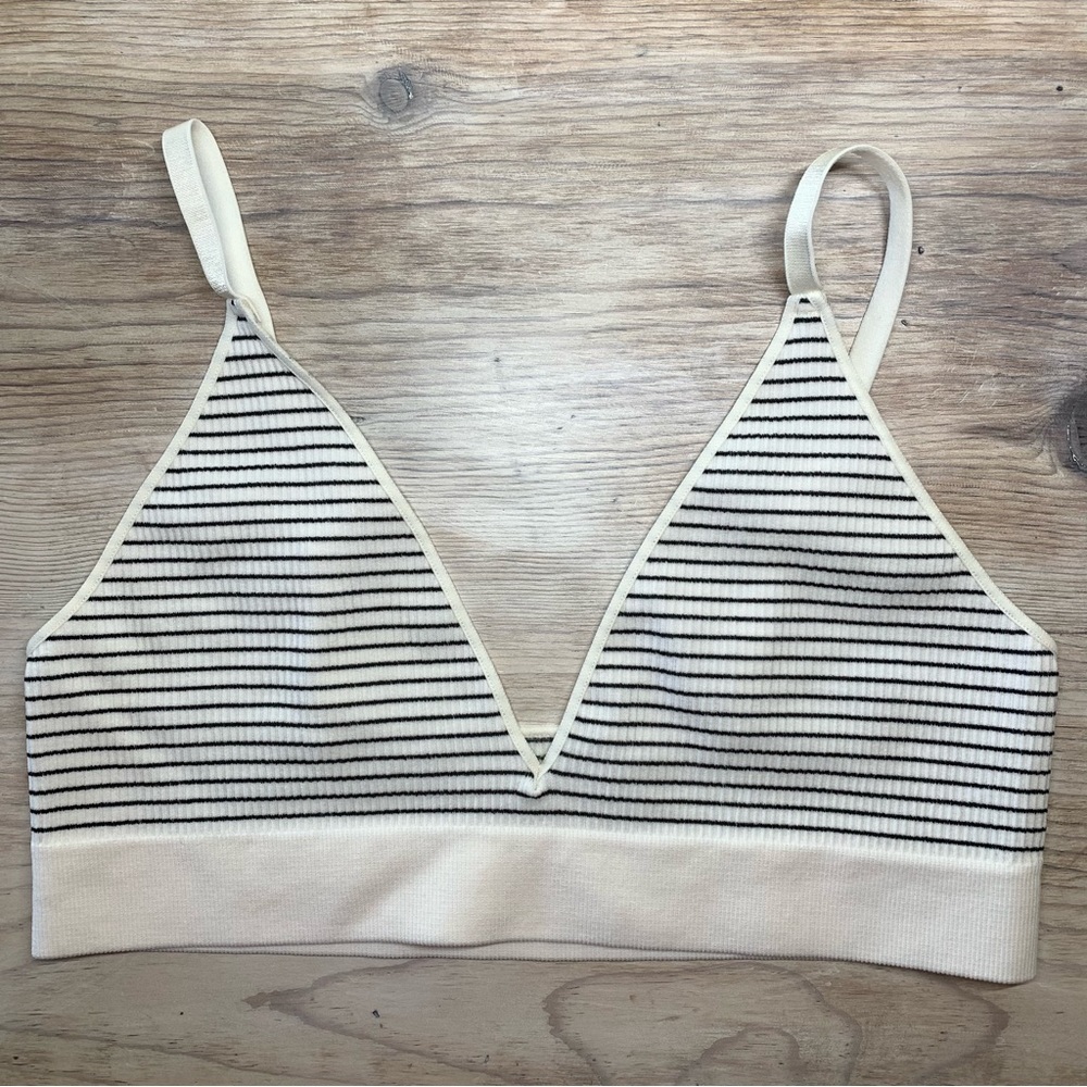NWOT Striped Ribbed Bralette